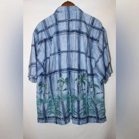 Tommy Bahama 100% Silk Short Sleeve Tropical Palm Tree Button Down Shirt Large - Picture 8 of 12